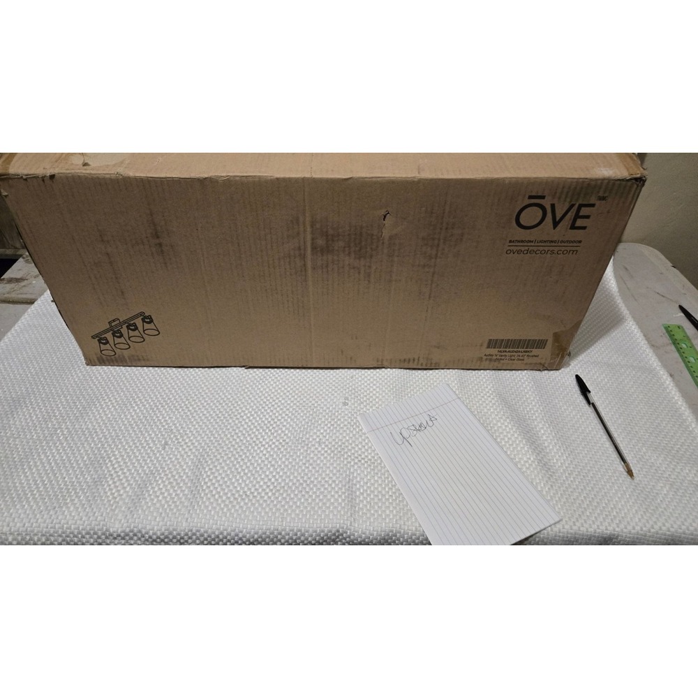 OVE Audley IV 4-Light Brushed Nickel Modern Vanity Light 1441645 Open Box